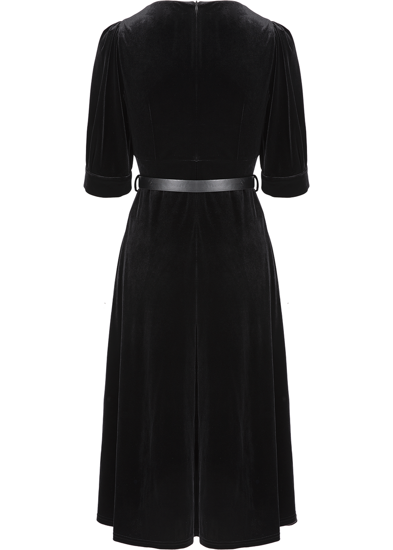 SALAZIA Black Fitted Midi Dresses
