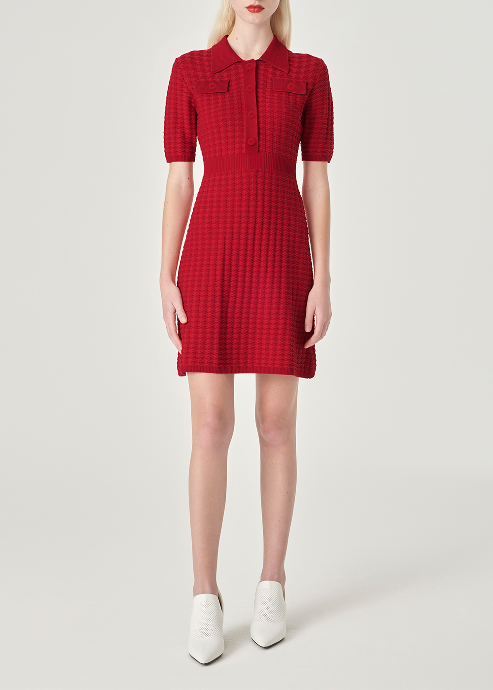 SALAZIA Bright Red Viscose Knit Dresses
