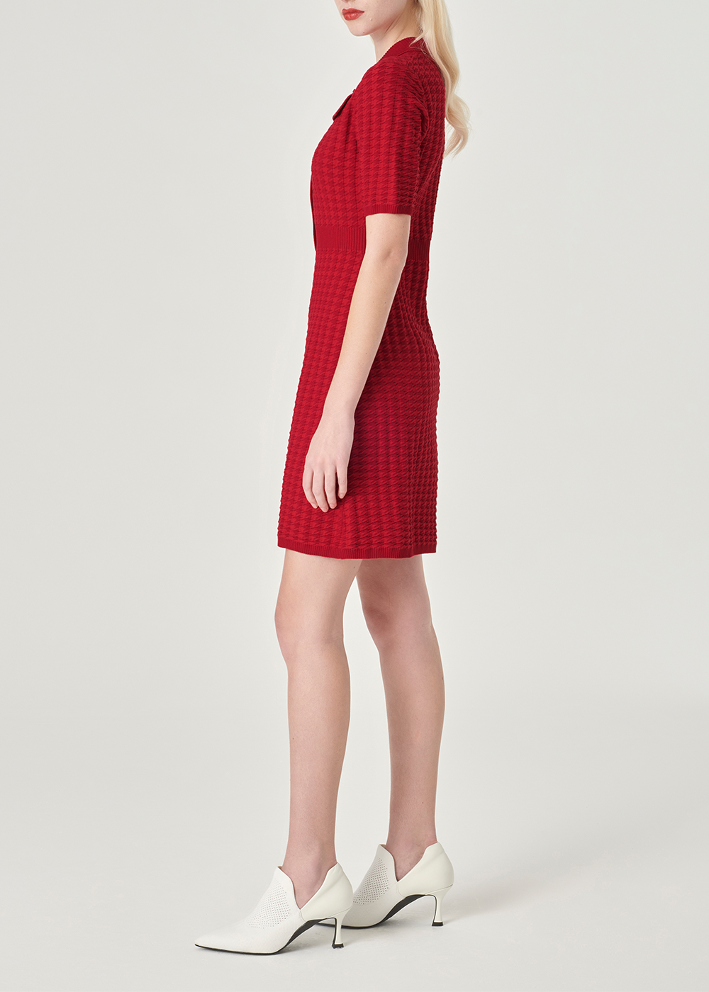 SALAZIA Bright Red Viscose Knit Dresses