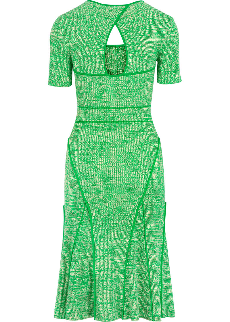 SALAZIA Ice Green Viscose Blend Knit Short-Sleeve Dresses