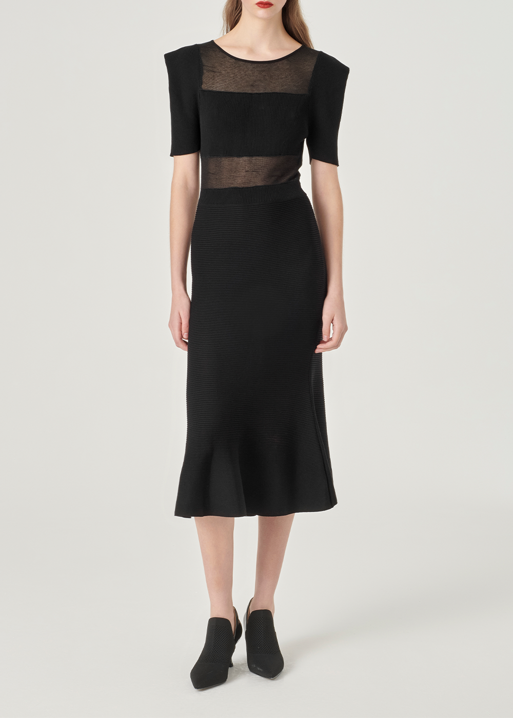 SALAZIA Black Regenerated Cellulose Blend Knit Dresses