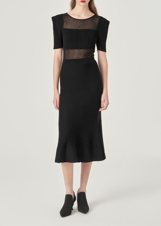 SALAZIA Black Regenerated Cellulose Blend Knit Dresses