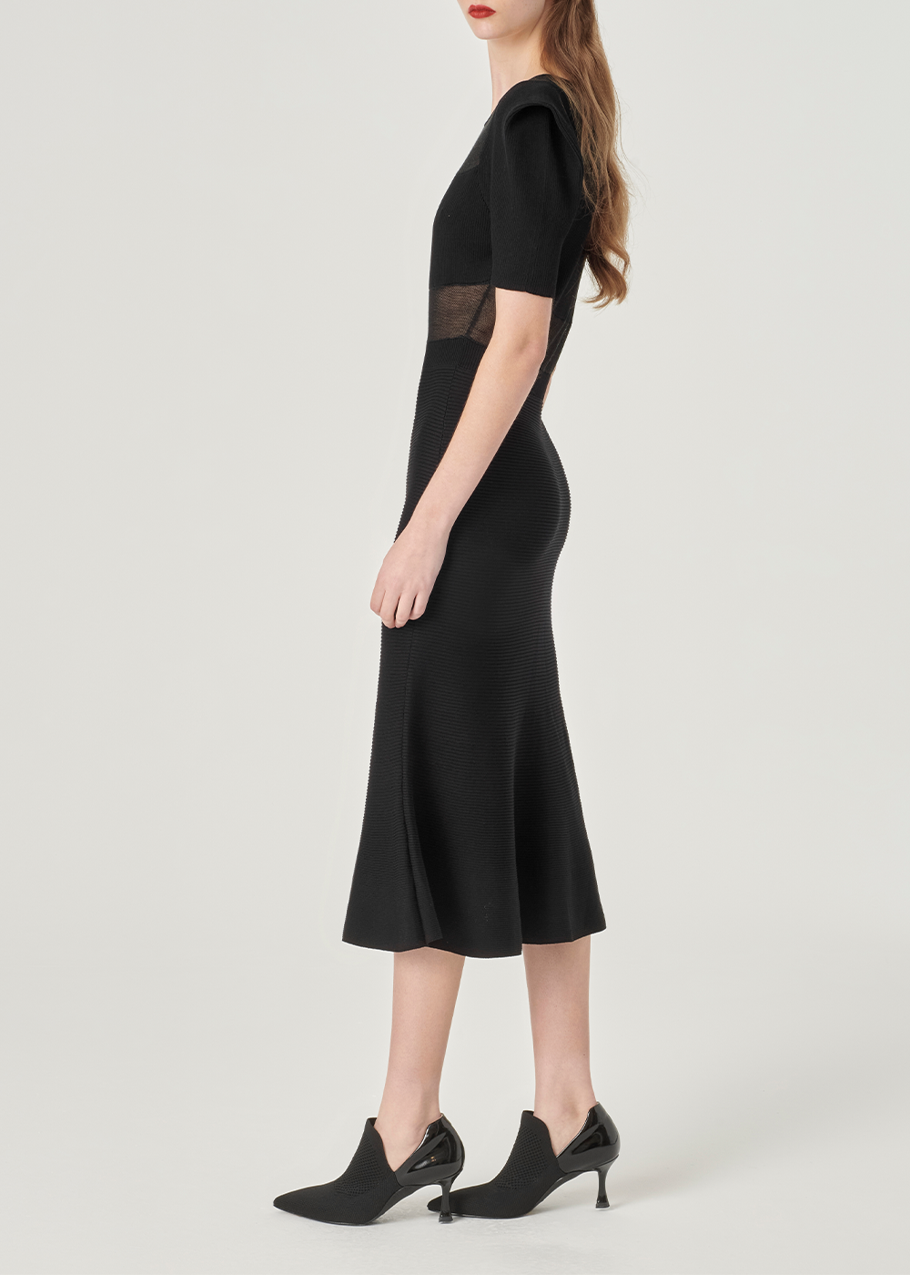 SALAZIA Black Regenerated Cellulose Blend Knit Dresses