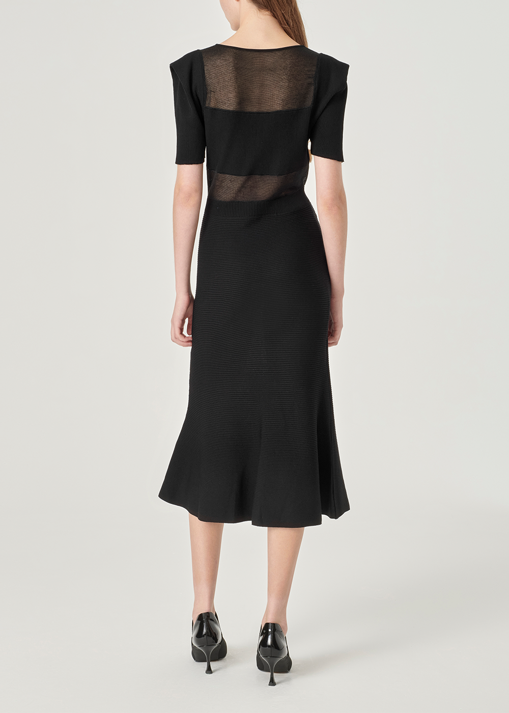SALAZIA Black Regenerated Cellulose Blend Knit Dresses