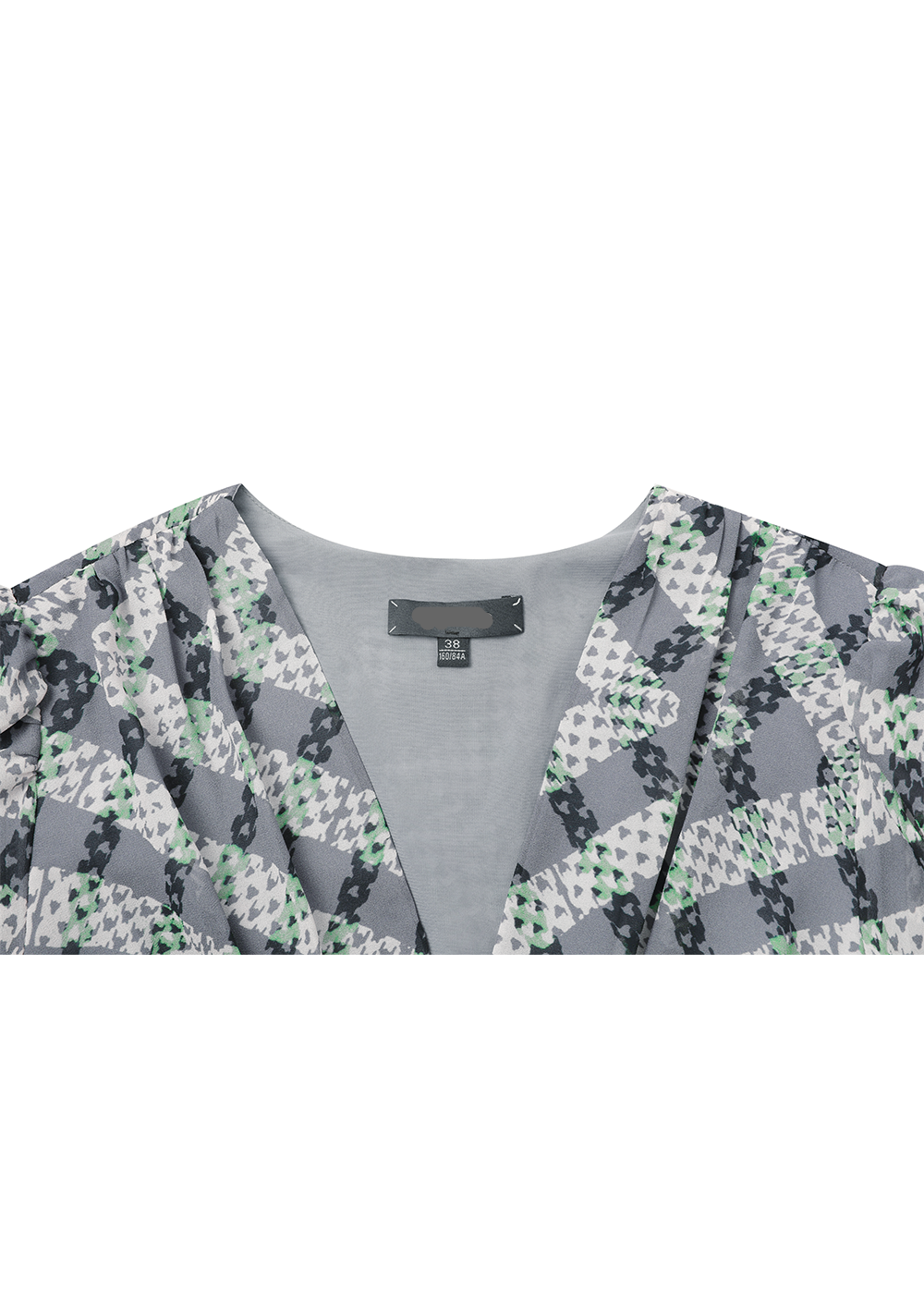 SALAZIA Black-Grey Stripe and Green Plaid Blouses