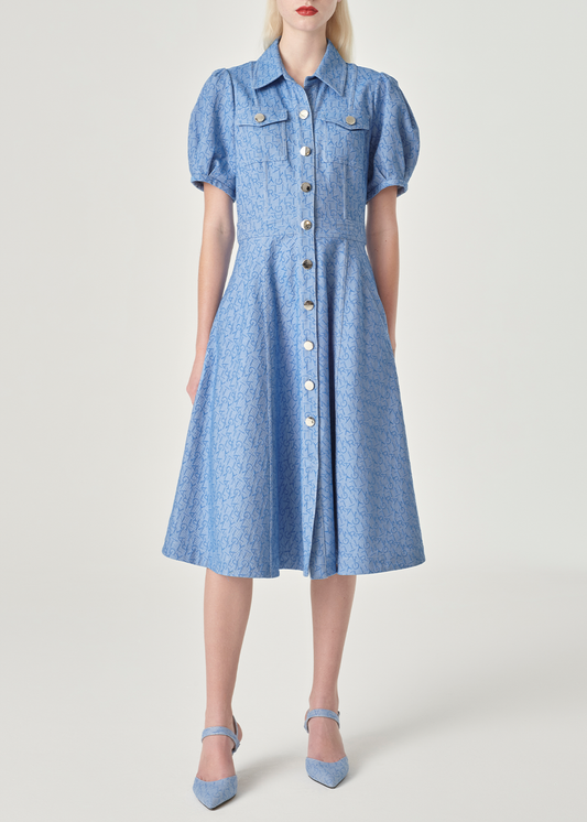 SALAZIA Denim Blue Cotton Dresses