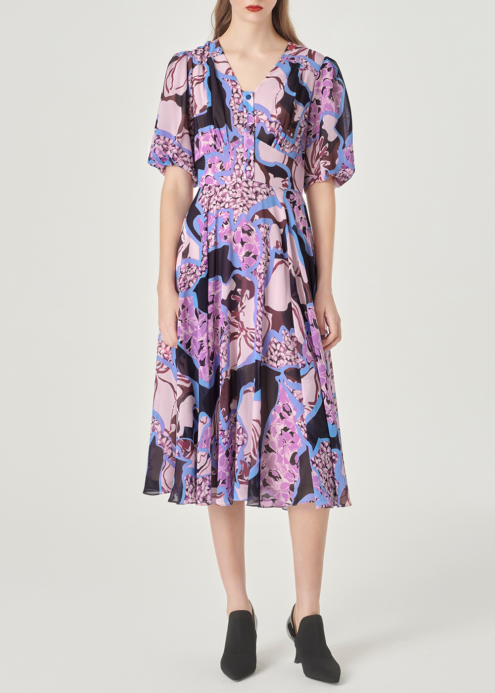 SALAZIA Pink Artistic Floral Dresses