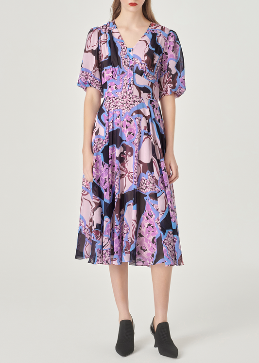SALAZIA Pink Artistic Floral Dresses