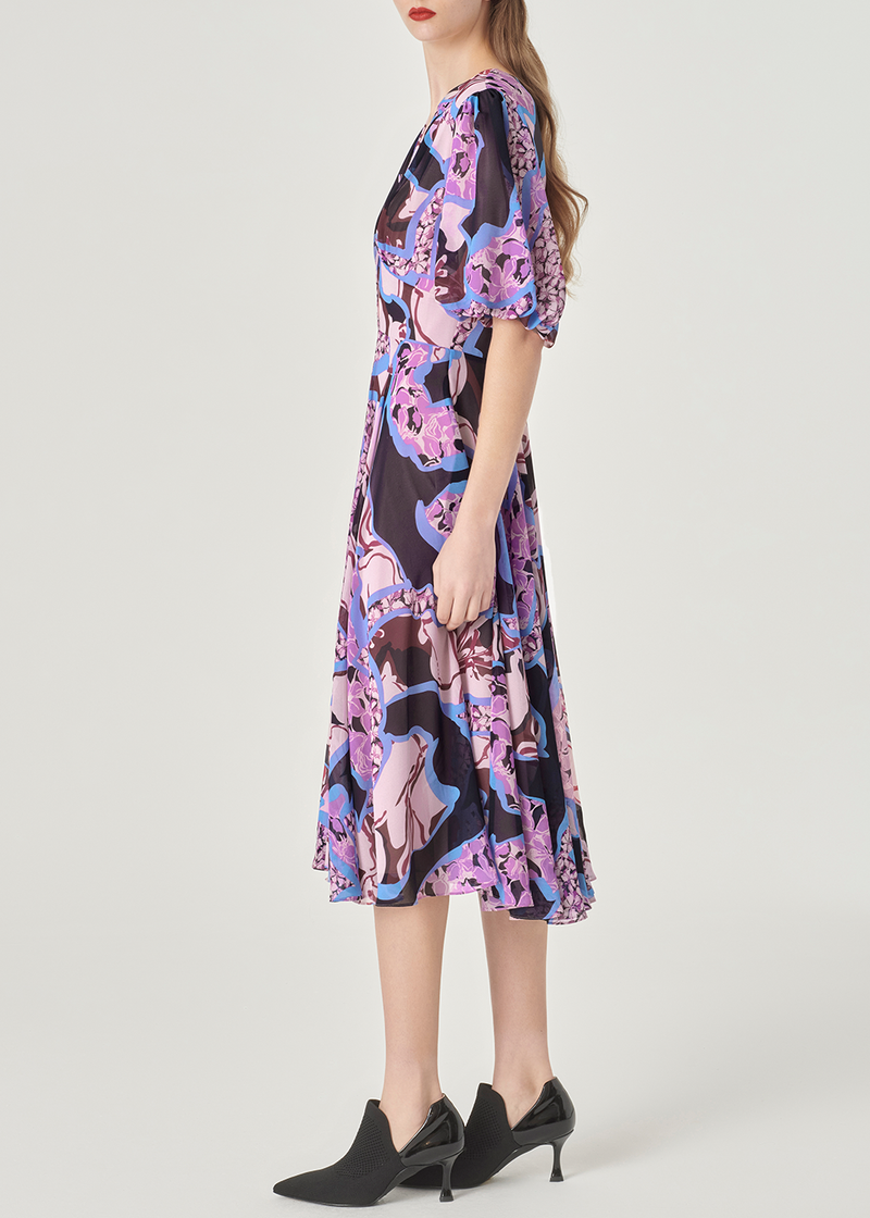 SALAZIA Pink Artistic Floral Dresses