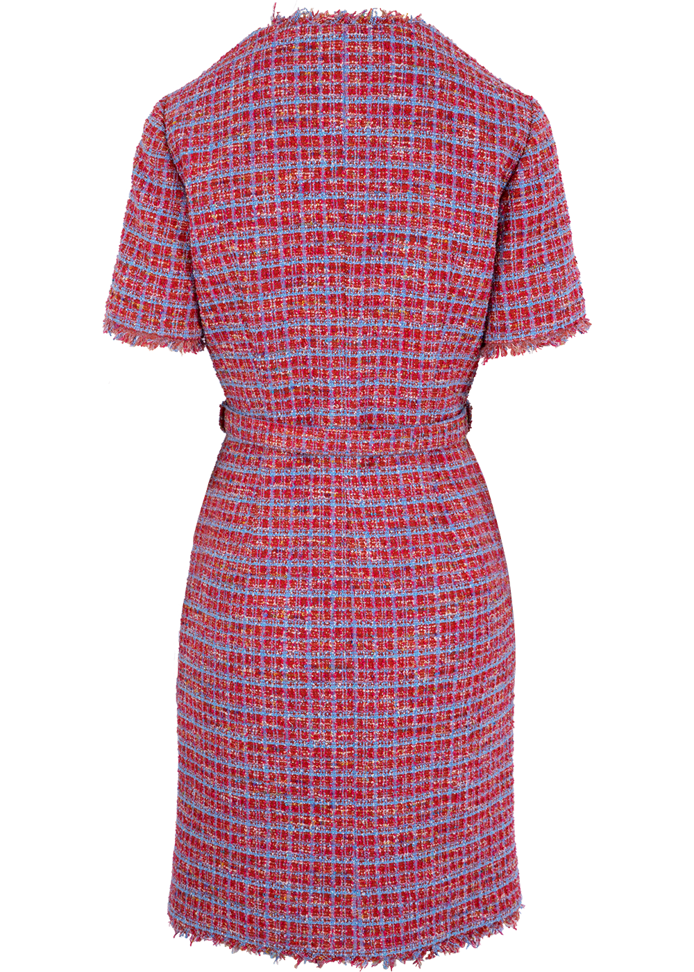 SALAZIA Pink-Blue Plaid Mini Dresses