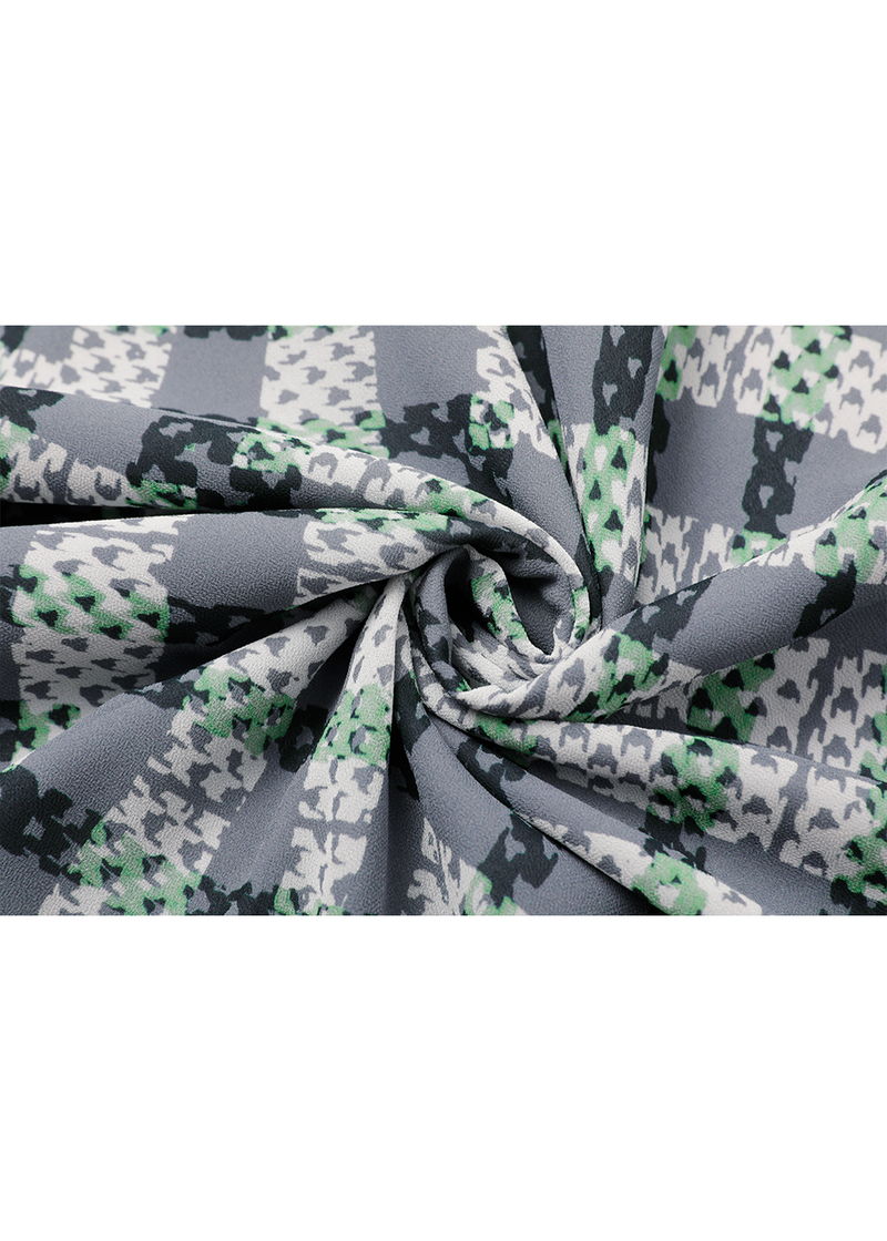 SALAZIA Black-Grey Stripe and Green Plaid Dresses