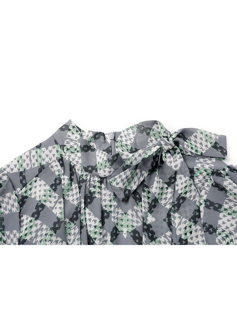 SALAZIA Black-Grey Stripe and Green Plaid Dresses