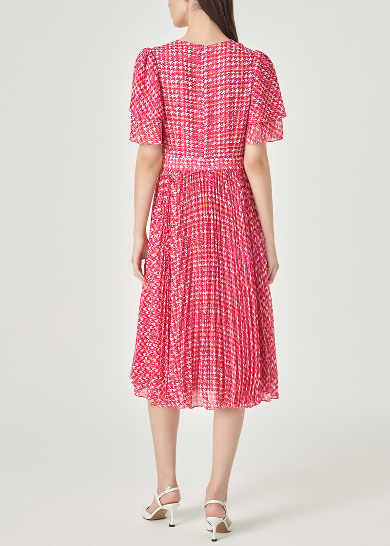 SALAZIA Pink Houndstooth Mini Dresses