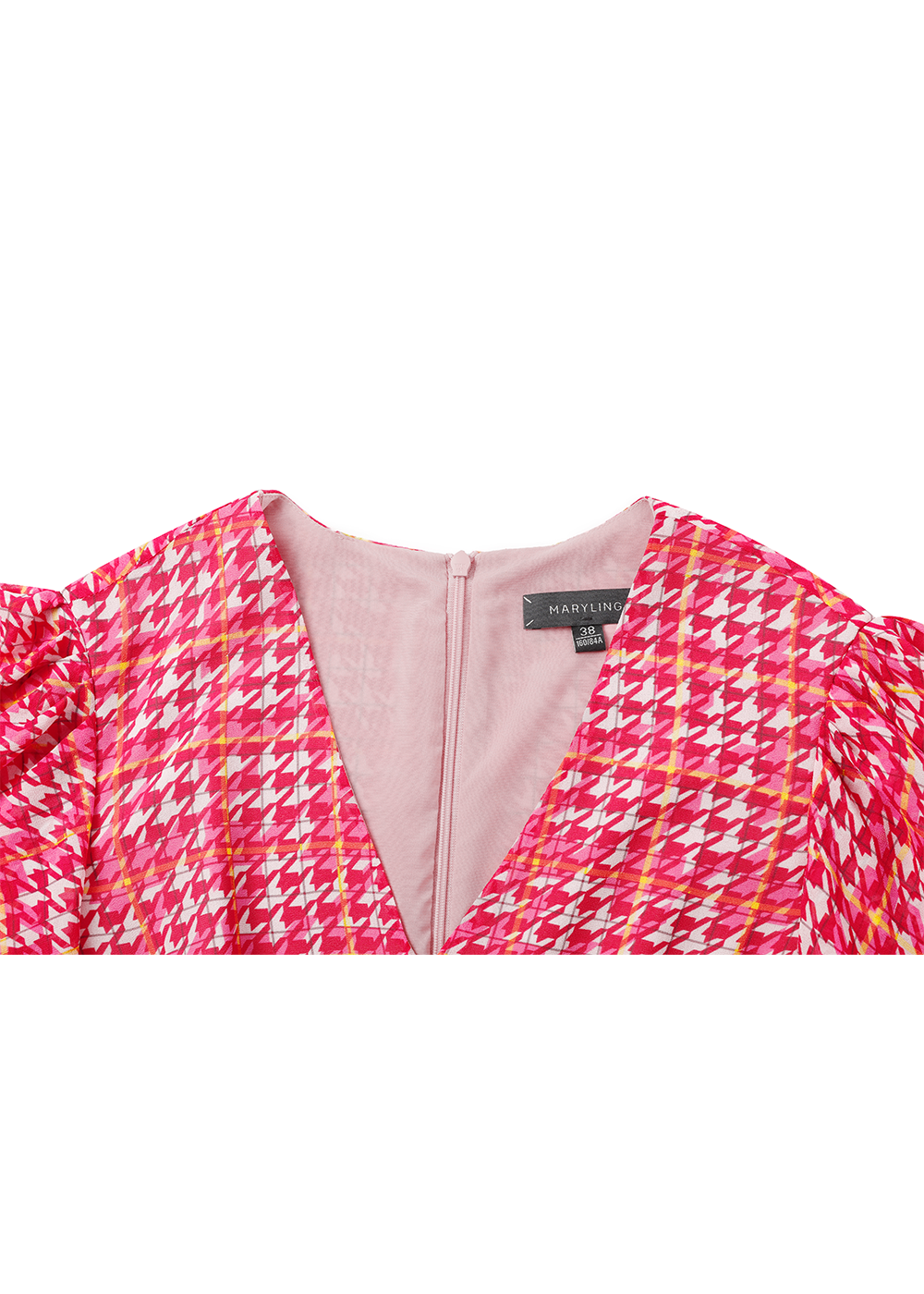 SALAZIA Pink Houndstooth Mini Dresses