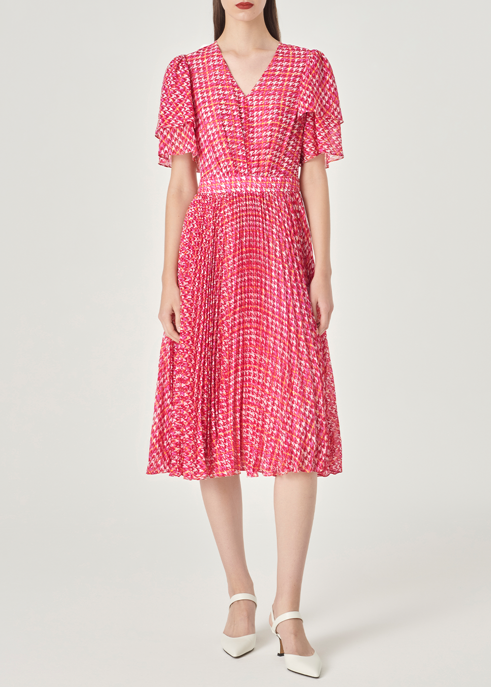 SALAZIA Pink Houndstooth Mini Dresses