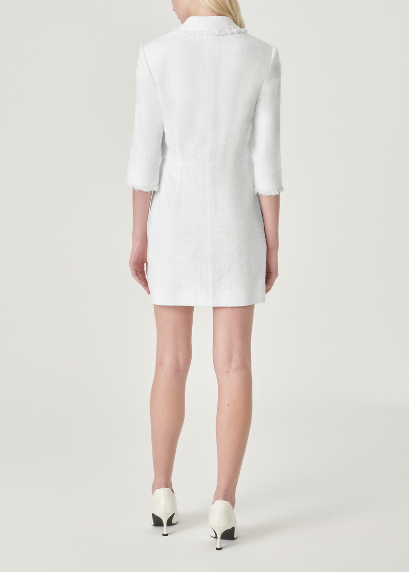 SALAZIA White Cotton-Viscose Blend Short-Sleeve Dresses
