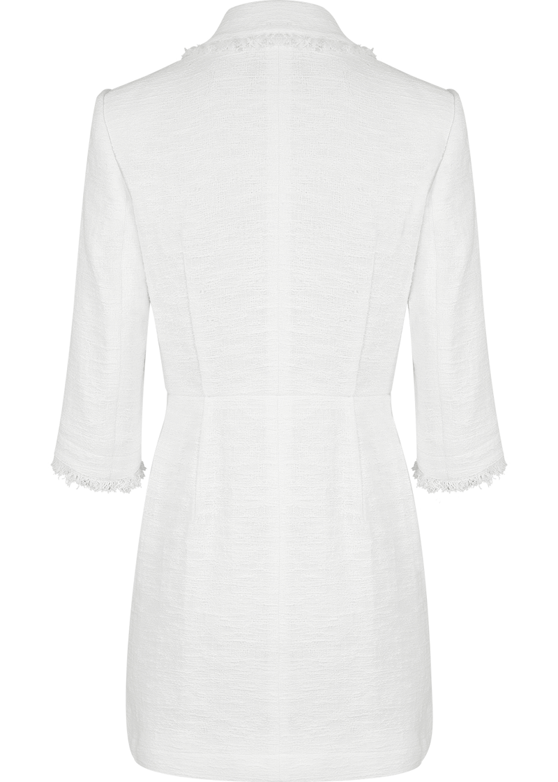 SALAZIA White Cotton-Viscose Blend Short-Sleeve Dresses