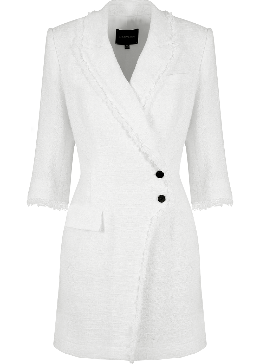 SALAZIA White Cotton-Viscose Blend Short-Sleeve Dresses
