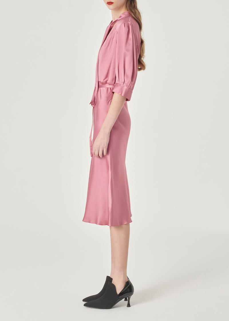 SALAZIA Misty Pink Midi Dresses