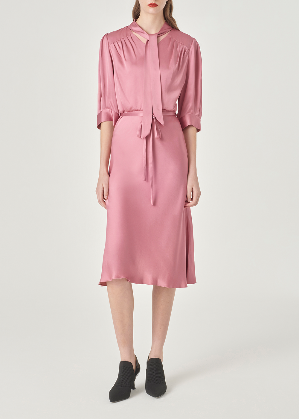SALAZIA Misty Pink Midi Dresses