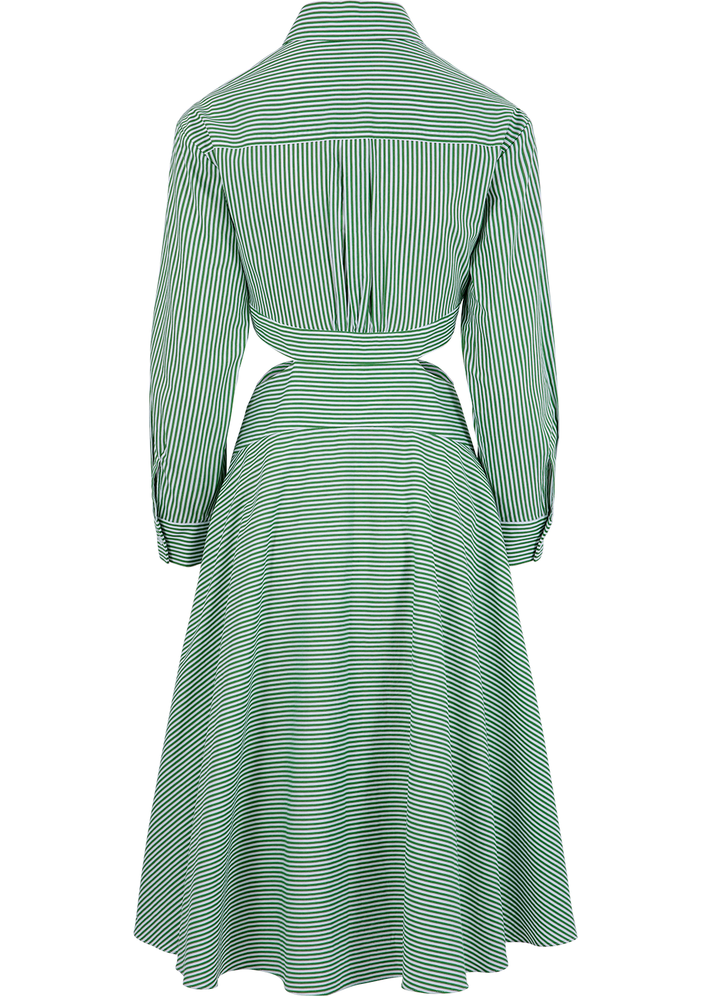 SALAZIA Green-White Striped Maxi Dresses