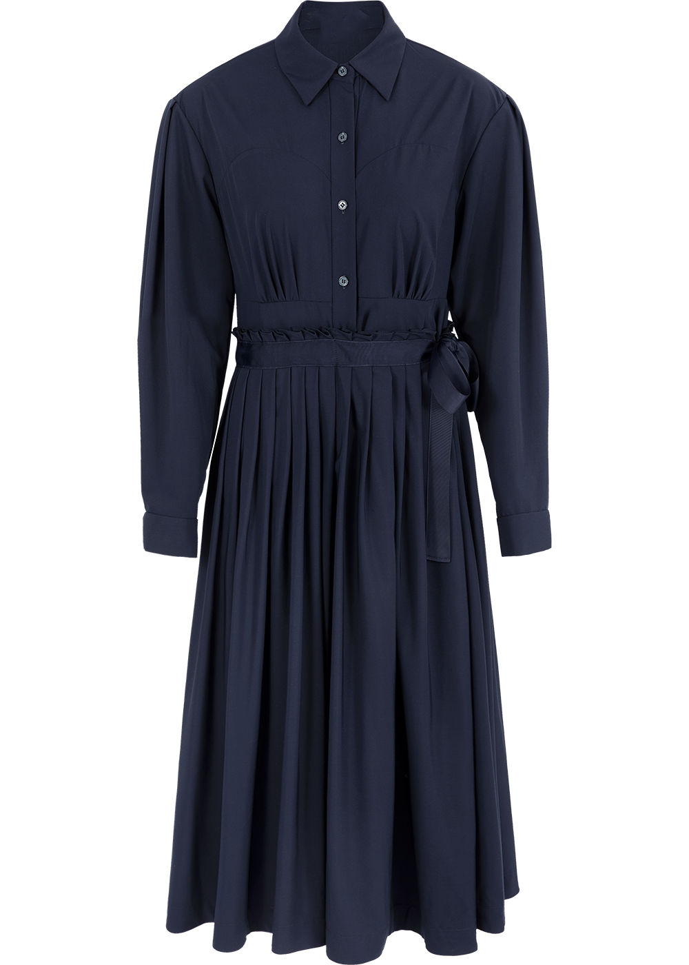 SALAZIA Deep Blue Viscose-Polyester Blend Dresses