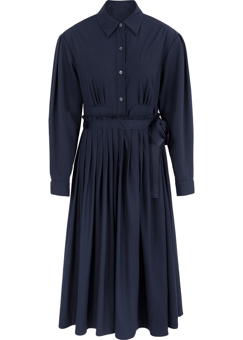 SALAZIA Deep Blue Viscose-Polyester Blend Dresses