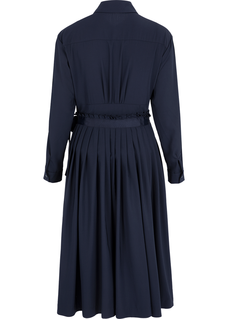 SALAZIA Deep Blue Viscose-Polyester Blend Dresses
