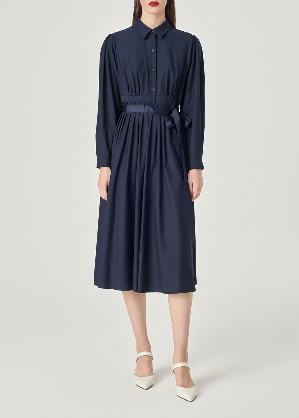 SALAZIA Deep Blue Viscose-Polyester Blend Dresses