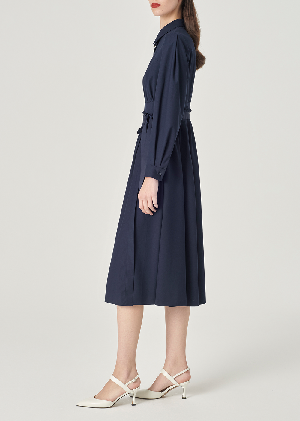 SALAZIA Deep Blue Viscose-Polyester Blend Dresses
