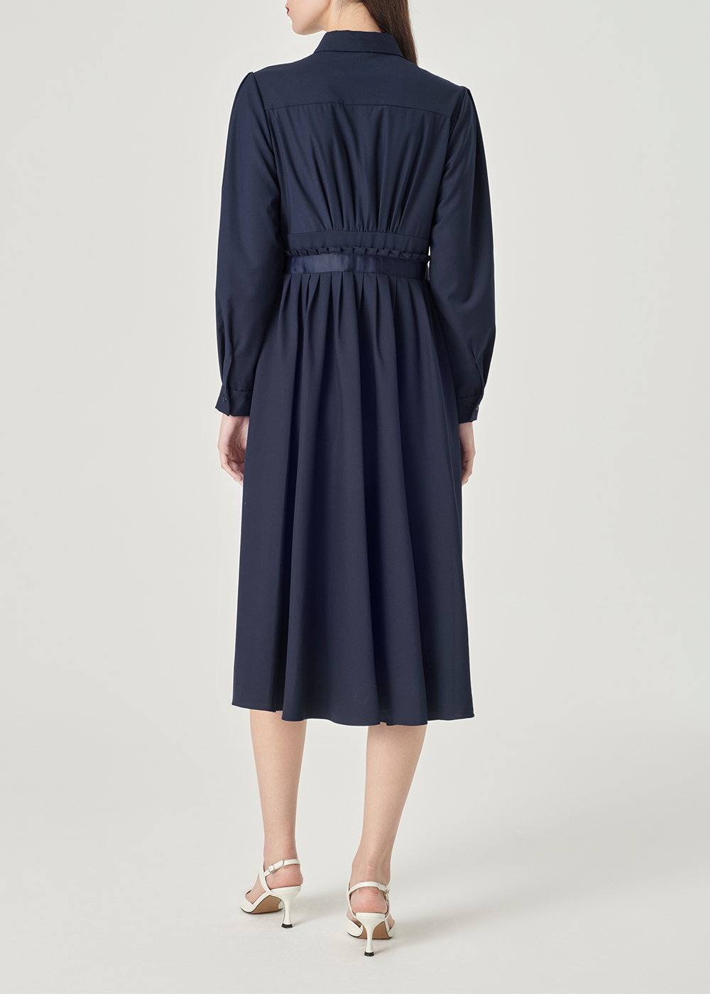 SALAZIA Deep Blue Viscose-Polyester Blend Dresses