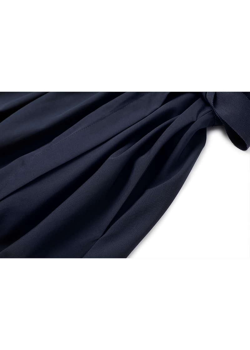 SALAZIA Deep Blue Viscose-Polyester Blend Dresses