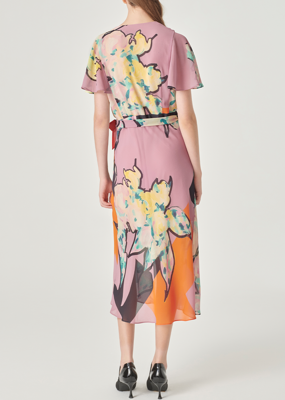 SALAZIA Pink Cutout Short-Sleeve Dresses