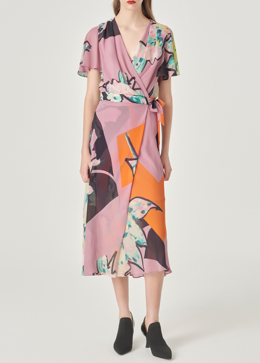 SALAZIA Pink Cutout Short-Sleeve Dresses