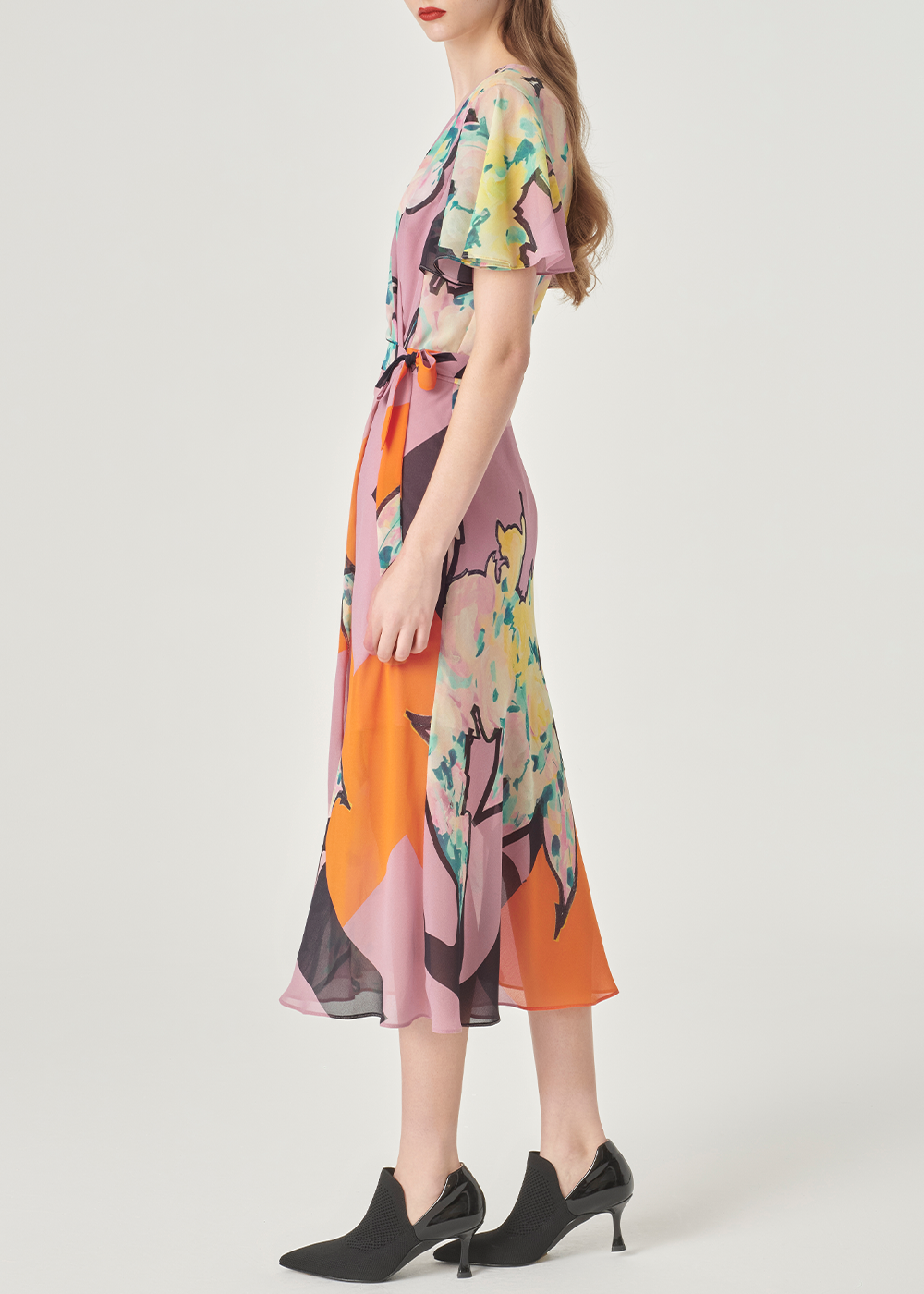 SALAZIA Pink Cutout Short-Sleeve Dresses