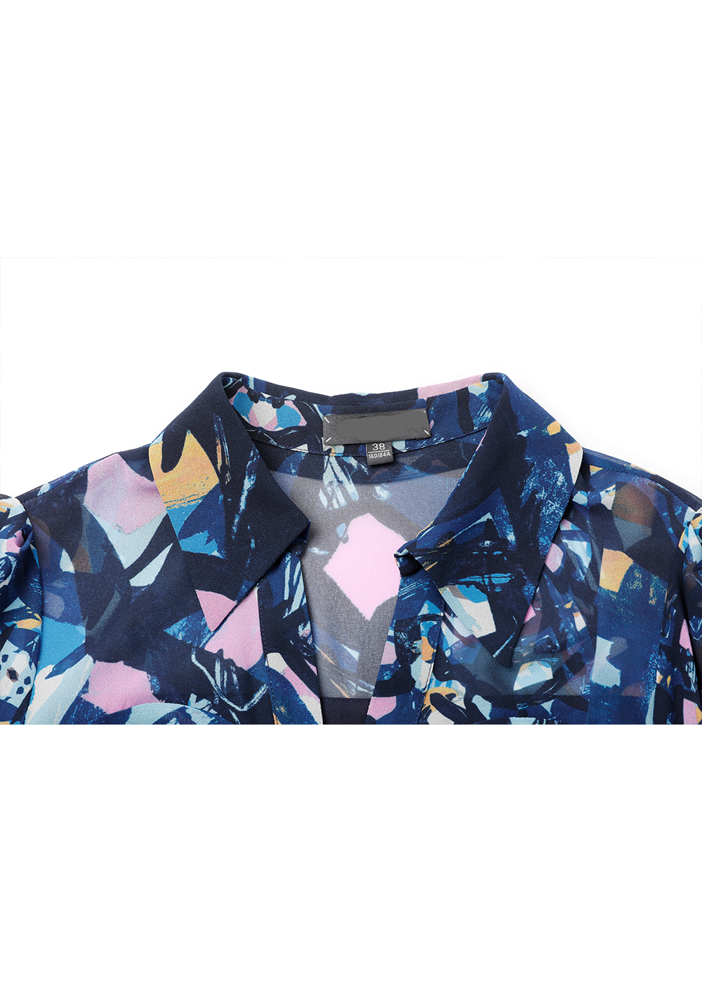 SALAZIA Blue-Pink Floral Long-Sleeve Dresses