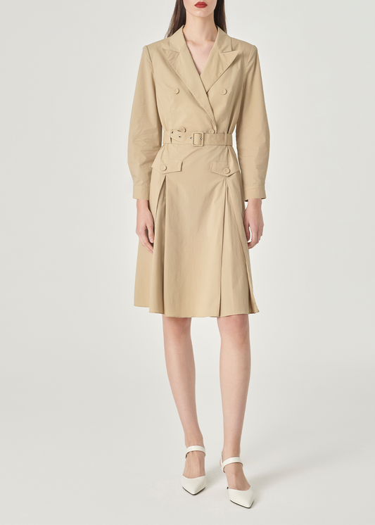 SALAZIA Sand Cotton-Blend Stretch Dresses