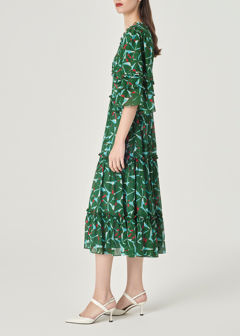 SALAZIA Green Artistic Bauhinia Dresses