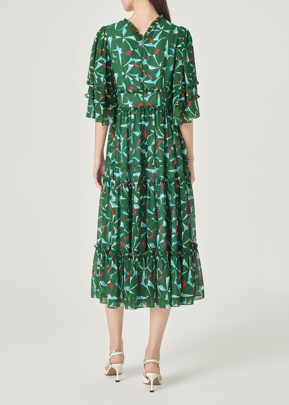 SALAZIA Green Artistic Bauhinia Dresses