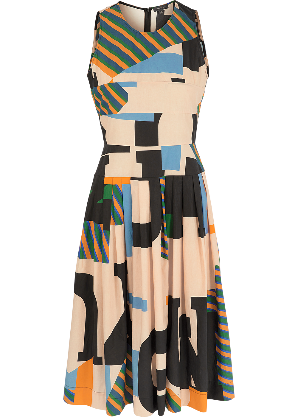 SALAZIA Black-Apricot Collage Cotton Dresses