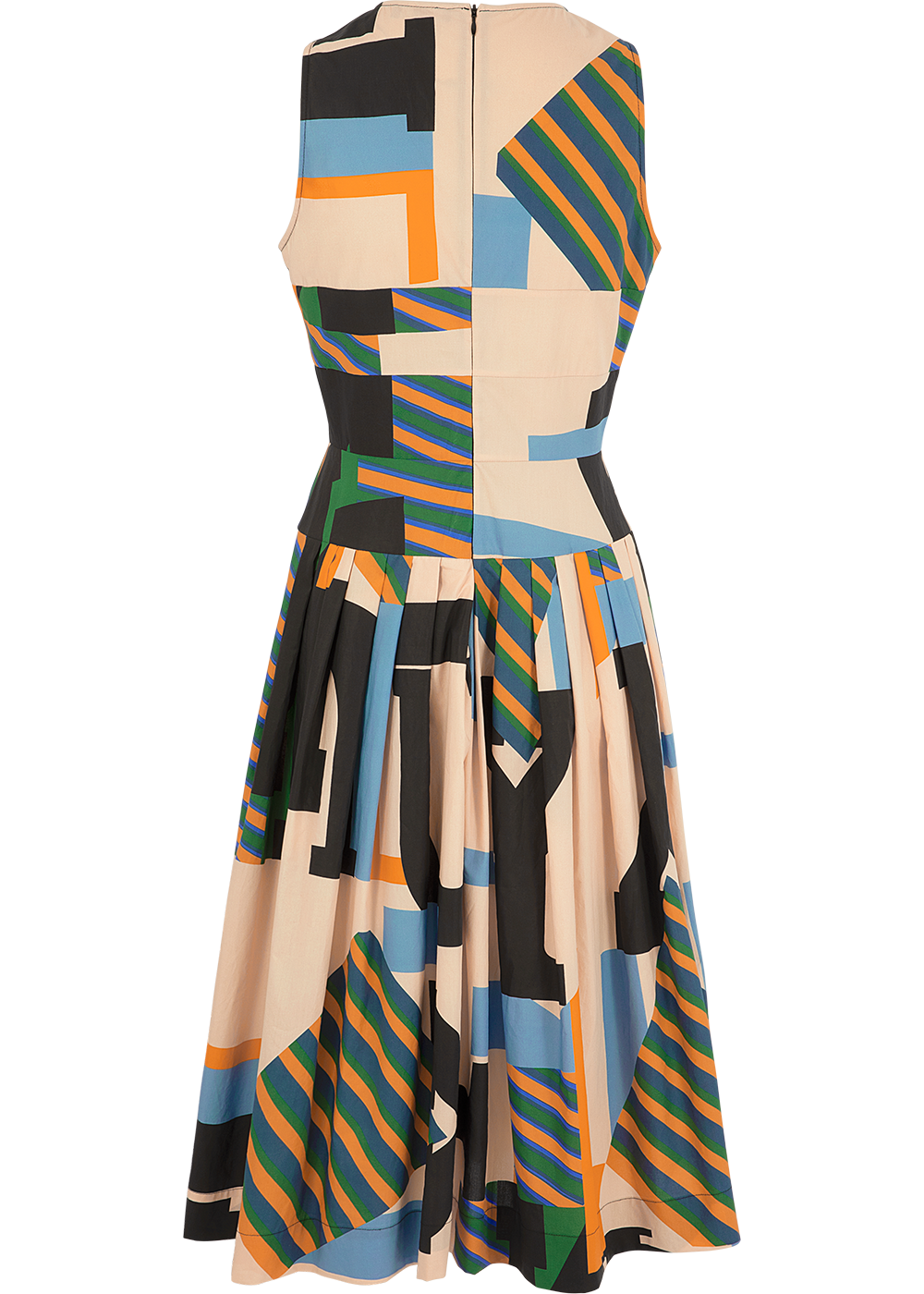 SALAZIA Black-Apricot Collage Cotton Dresses