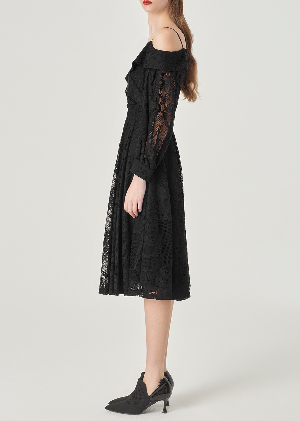 SALAZIA Black Fit-and-Flare Dresses