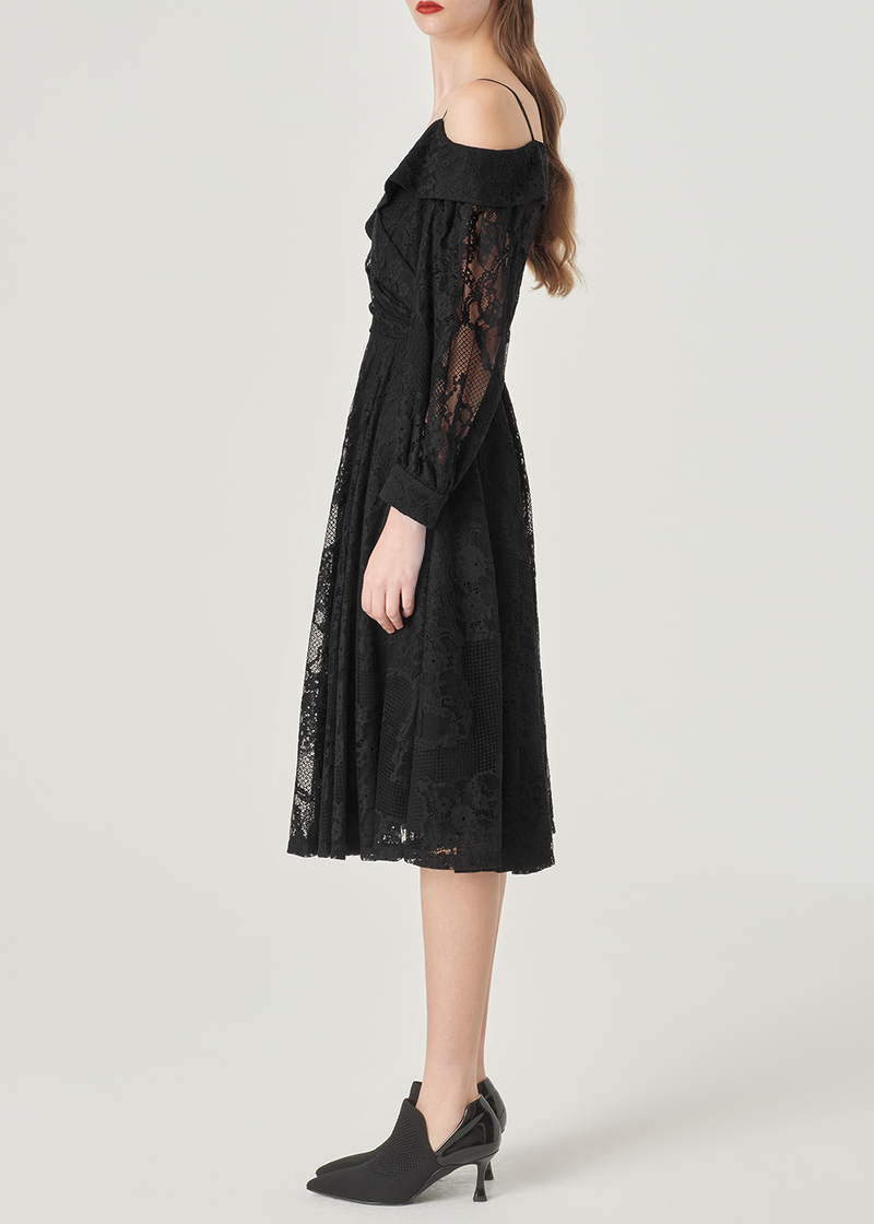 SALAZIA Black Fit-and-Flare Dresses