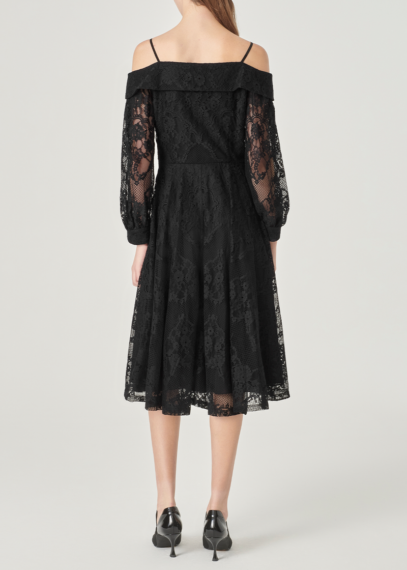 SALAZIA Black Fit-and-Flare Dresses