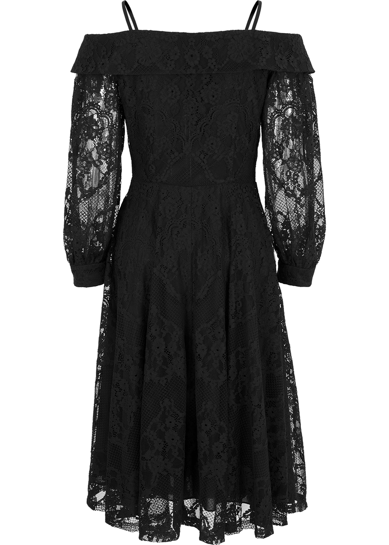 SALAZIA Black Fit-and-Flare Dresses