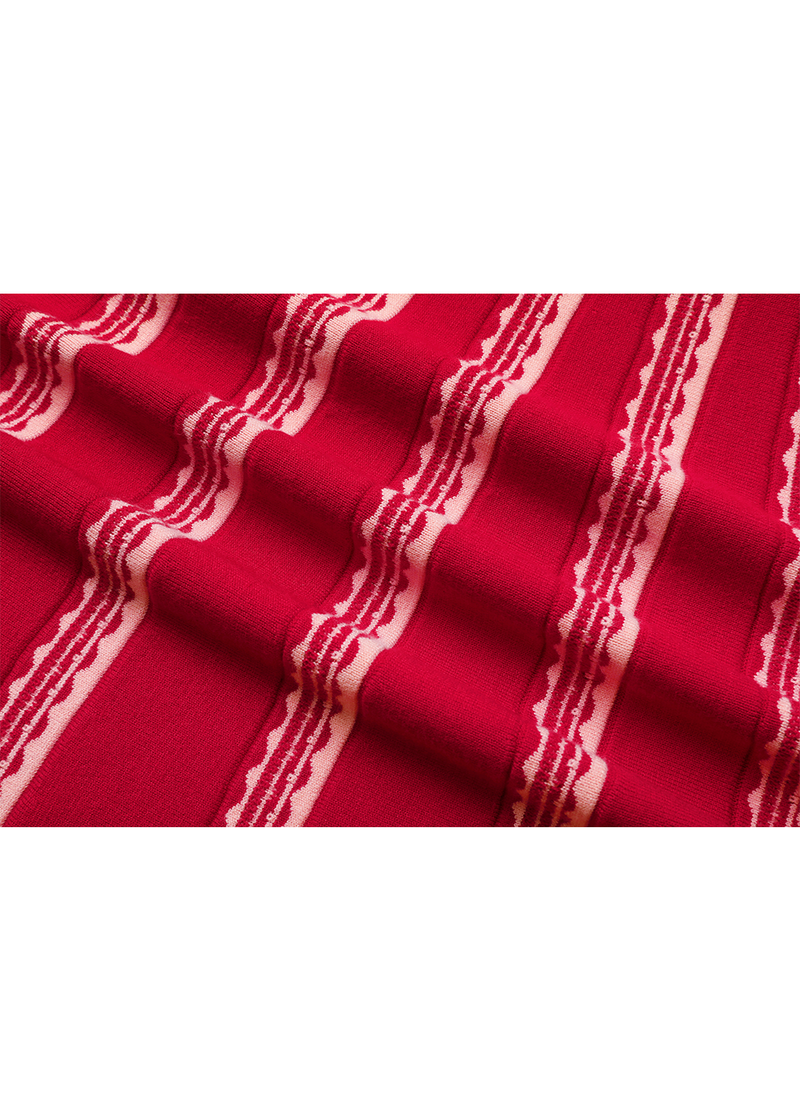 SALAZIA Crimson And Cream Knit Dresses