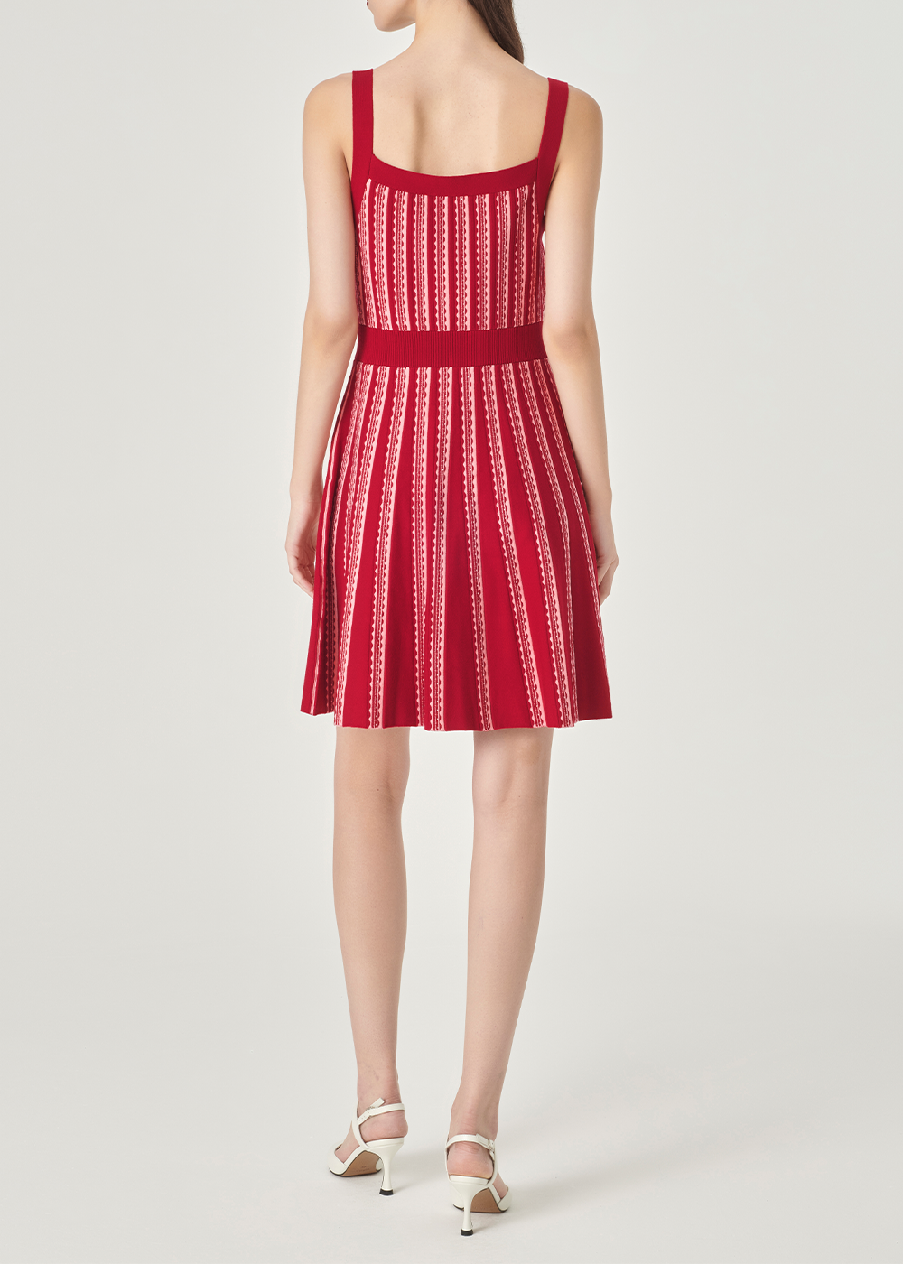 SALAZIA Crimson And Cream Knit Dresses
