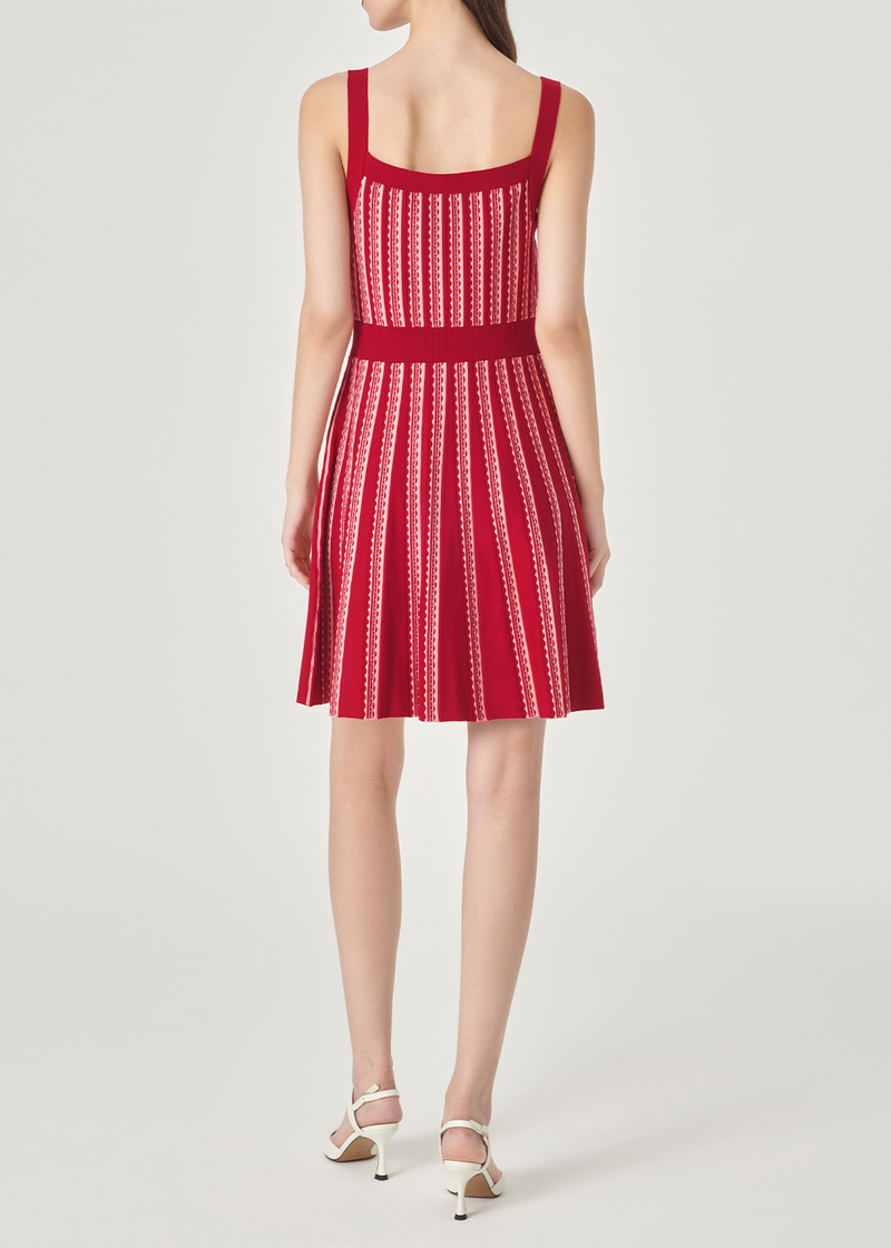 SALAZIA Crimson And Cream Knit Dresses