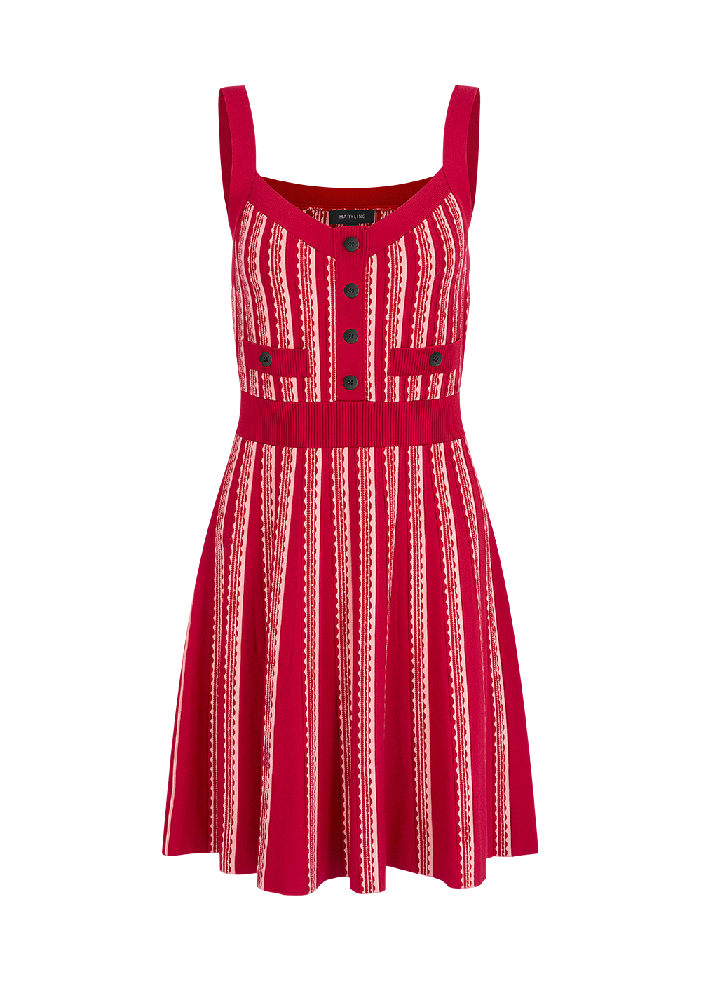 SALAZIA Crimson And Cream Knit Dresses