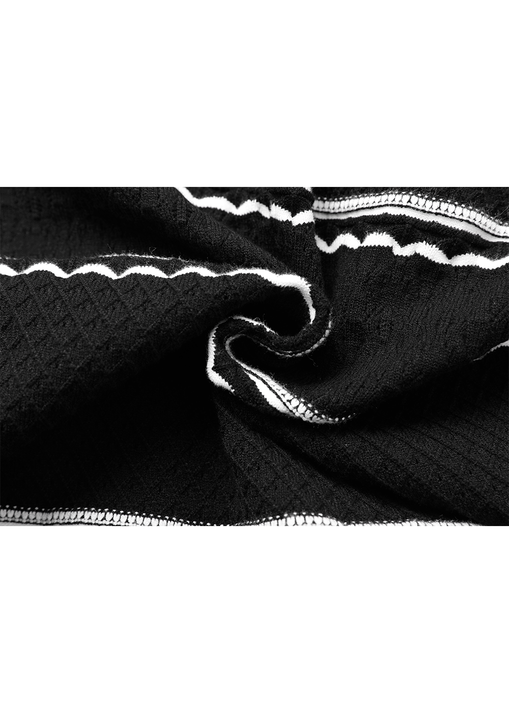 SALAZIA Black-White Colorblock Knit Dresses